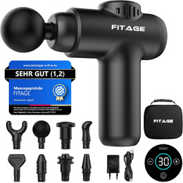 Масажер-пістолет, тихий масажер з 30 рівнями швидкості, 8 насадок для глибокого масажу м'язів, для шиї, спини та всього тіла, міні масажер