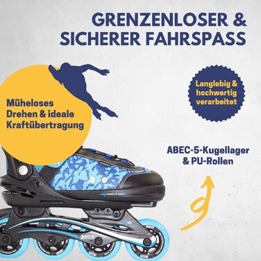 Дитячі ролики Best Sporting Kinder I Rollschuhe, регульовані, з гальмом, 4 колеса, зелено-чорні/синьо-чорні