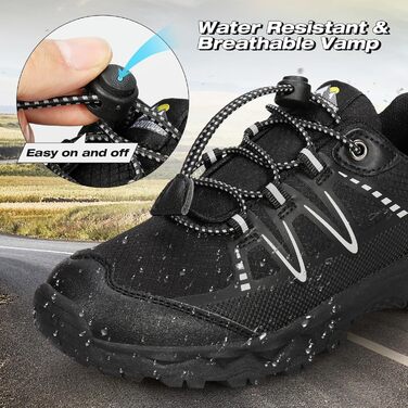 Дитячі трекінгові черевики UOVO, водонепроникні, для бігу та трейлу, чорні, розмір 33 EU