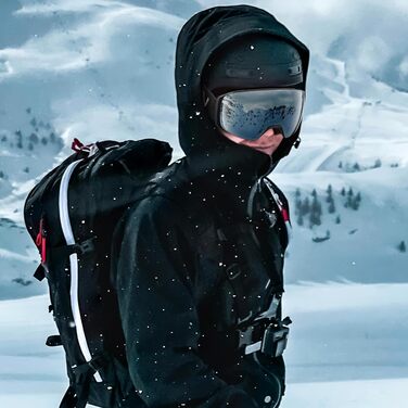 Гірськолижна маска AVAWAY для лиж та сноуборду з магнітними лінзами, OTG для окулярів, сферична дзеркальна лінза (Сірий/Срібло, VLT 5.1%), захист від UV та запотівання