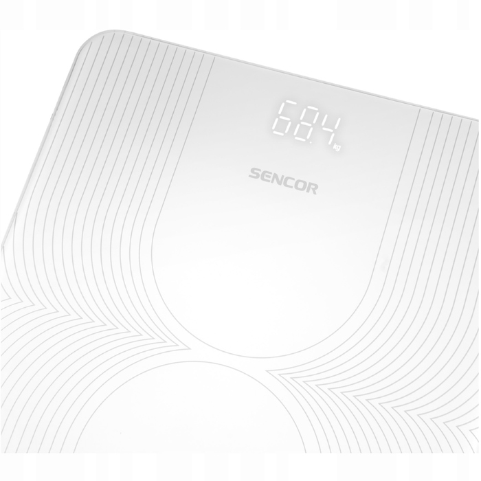 Скляні ваги для ванної Sencor SBS 2475WH, білі, до 180 кг