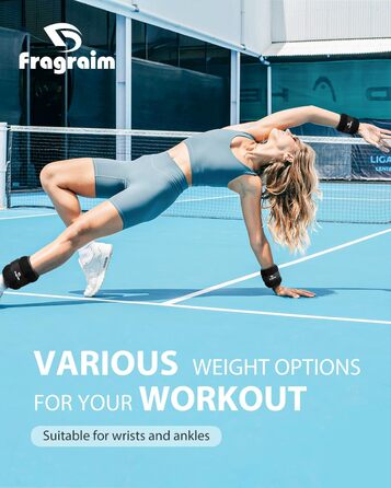 Ваги для ніг та рук Fragraim (2 шт.): 0.5 кг, 1 кг, 1.5 кг, 2 кг, 2.5 кг, 3 кг, 5 кг - для фітнесу, бігу, гімнастики, залізні
