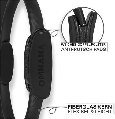 Pilates Ring CORE™ Ø38 см: Стабілізатор для пресу, ніг та рук, чорний (MYTHOS BLACK), з м'якою піною