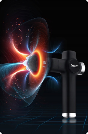 Перкусійний масажер для тіла Neo-sport NS-501, 8 насадок, чорний