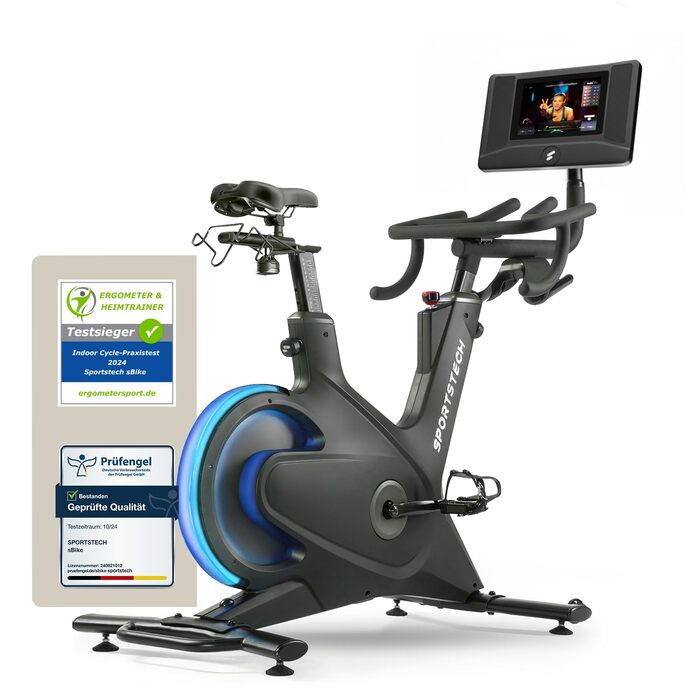 Електровелосипед Sportstech sBike Lite 10.1' з LED-технологією та сенсорним дисплеєм для фітнесу