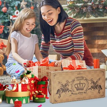 Магнітний шаховий набір ASNEY, 38x38 см, дерев'яний, з шаховими фігурами Staunton, для дорослих