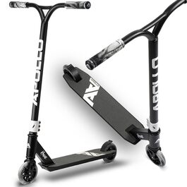 Скутер Apollo Hawk - фрістайл для дітей та дорослих, трюковий ролер, чорний/білий