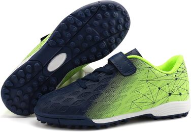 Дитячі футбольні бутси JABASIC для штучного газону, розмір 32 EU, блакитний та лимонний кольори