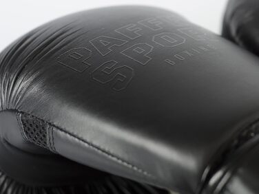 Боксерські рукавички Paffen Sport Black Logo, натуральна шкіра, 14 унцій, для спарингів і тренувань з боксу, кікбоксингу, муай тай, K1 та інших єдиноборств