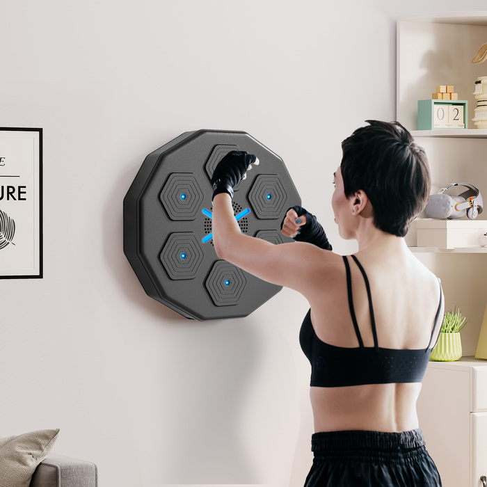Електронний боксерський верстат Bluetooth SPORTNOW з музикою та світлодіодом, настінна розумна боксерська мішень для дорослих, чудово підходить для домашніх вправ