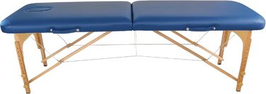 Мобільний масажний стіл 2 зони Basic 185×60 см, складаний, легкий 11,8 кг, косметологічна кушетка, синій