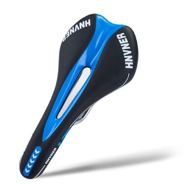 Комфортний сідло для велосипеда: ергономічне, Hohl, для міських велосипедів, шосе, MTB (280x140x55 мм, PU, чорний/синій)