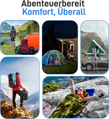 Спальний мішок SereneLife для кемпінгу - теплий, водонепроникний, для зимового відпочинку, діапазон температур -15°C до 12°C, компактний, з компресійним мішком та подушкою, камуфляж