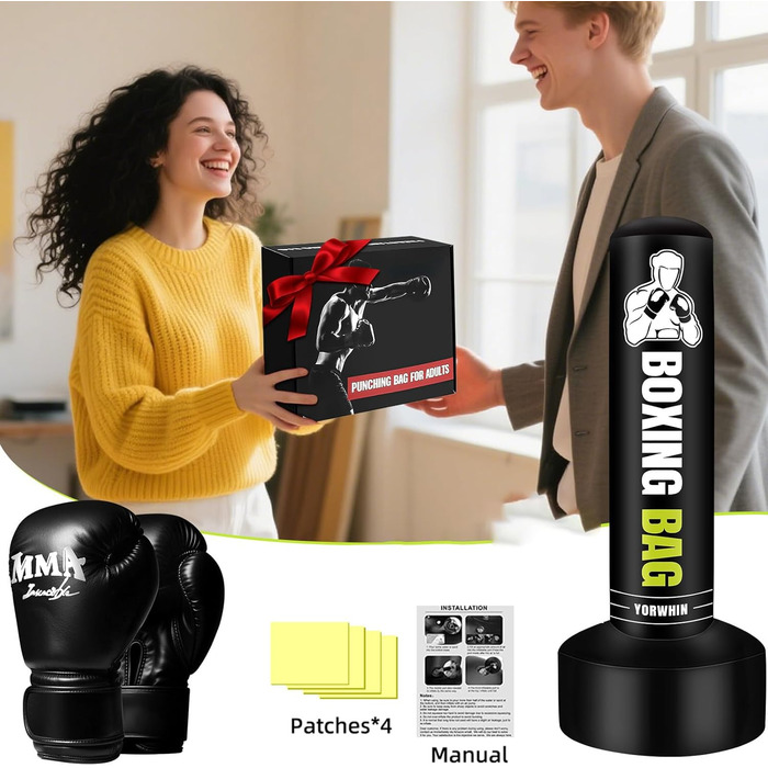 Надувний боксерський мішок для дорослих, стоячий боксерський мішок, самостійний мішок для кікбоксингу, обладнання для тренувань MMA, Муай Тай, фітнесу, ударної сили, стиль A