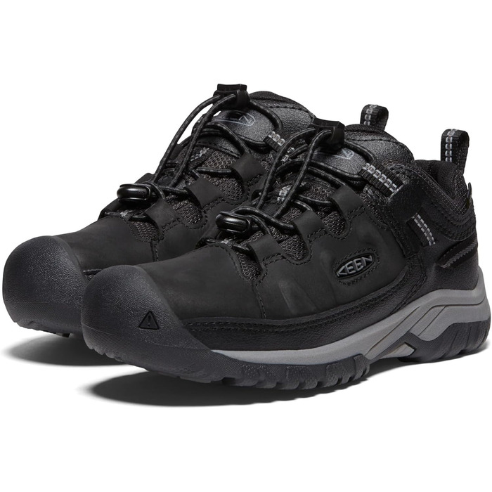 KEEN Targhee Low - водонепроникні трекінгові черевики для дітей (32/33 EU, Black Steel Grey)