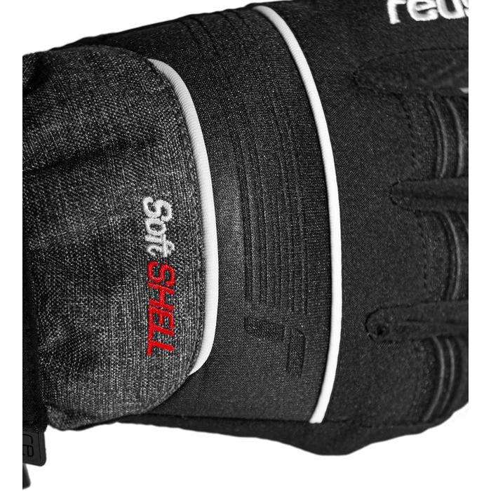Дитячі гірськолижні рукавички Reusch Softshell, водонепроникні та вітрозахисні (чорно-сірі, розмір 6.5)