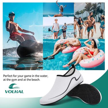 Чоботи для плавання та водних видів спорту: легкі, швидковисихаючі, з антиковзким покриттям (42 EU, білий)