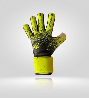 Воротарські рукавички Hashtag One Hyper Grip для дітей і дорослих, німецький бренд, футбольні рукавички для штучного та натурального газону, жовто-чорні, розмір 7
