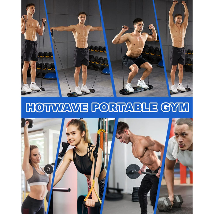 Hotwave дошка для віджимань з еспандерами, тренажер для силових вправ, безпечні ручки, універсальний фітнес для дому, тренування грудей і рук, чоловіки та жінки, чорний набір