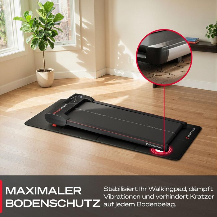 Складаний килимок для захисту підлоги під бігову доріжку Walking Pad Sportstech BS300, водонепроникний та шумопоглищаючий, 160×74 см, товщина 6 мм, для домашнього спортзалу