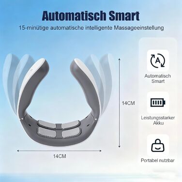 Масажер для шиї 11-в-1 з підігрівом, 6 режимів та 9 рівнів інтенсивності. Для розслаблення шиї вдома, в офісі, у подорожах.