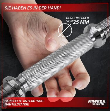 Гантелі Miweba Sports MKH120 20 кг з кейсом, чавунні, для жінок і чоловіків, ергономічна ручка