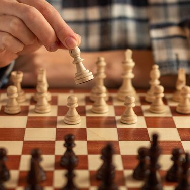 Велика магнітна дорожня шахова дошка з дерева Master of Chess 28 см, ручна робота, для дорослих і дітей