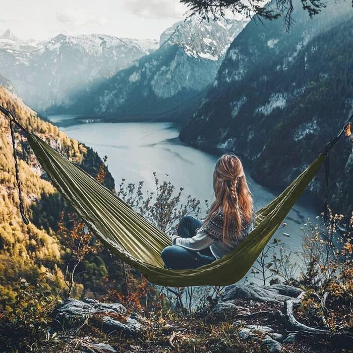 Гамак з москітною сіткою та тентом, Outdoor гамак, вантажопідйомність 300 кг, набір для кемпінгу, подорожей, біваку, ультралегкий комплект 275x140 см