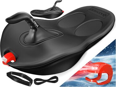 Кесер® Бобслей Bob Schneebob Alpina з LED-підсвіткою, тросом, для дітей та дорослих, пластиковий, чорний