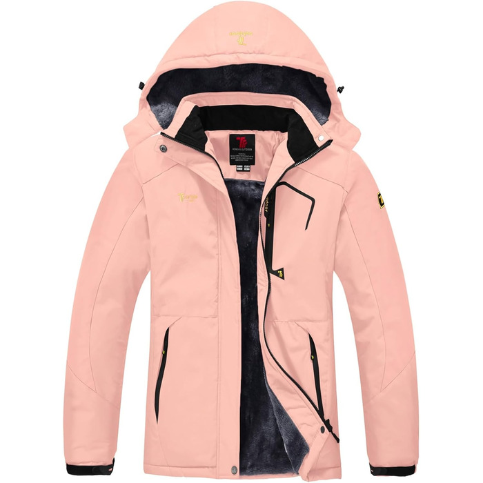 Жіноча тепла зимова куртка Rdruko Softshell з капюшоном, водонепроникна, для сноуборду, рожева, розмір M