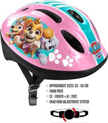 Дитячий захисний комплект Paw Patrol: рожевий шолом, наколінники й налокітники для дівчаток