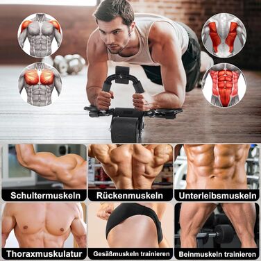 Ролер для пресу Ab Roller з підтримкою ліктів, автоматичний, для дому, чорний, без таймера