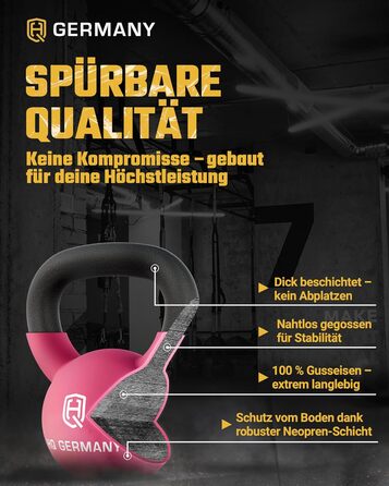 Гантель з неопрену HQ Germany® Vollguss 2-32 кг | Комплекти для початківців | Точність ваги ±2,0%