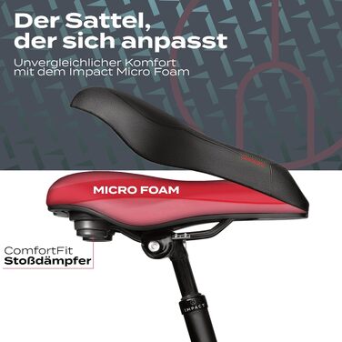 Велосипедне сідло Impact ComfortFit з гелевими вставками та піною Memory Foam, ергономічне, з динамічною повітряною амортизацією, для чоловіків і жінок