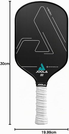 Ракетка для піклболу JOOLA Vision з вуглецевим покриттям Carbon-Grip для максимального спіну та контролю, стільниковий сердечник, чорна