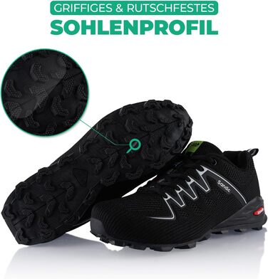 Черевики для піших прогулянок для жінок та чоловіків, трекінгові черевики, дихаючі, чорні, 37 EU