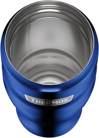 Термокружка THERMOS Stainless King, 470 мл, синя, із нержавіючої сталі, термочашка для кави, ізольована, герметична, зберігає тепло 7 годин, холод 18 годин, BPA-Free, підходить для посудомийки