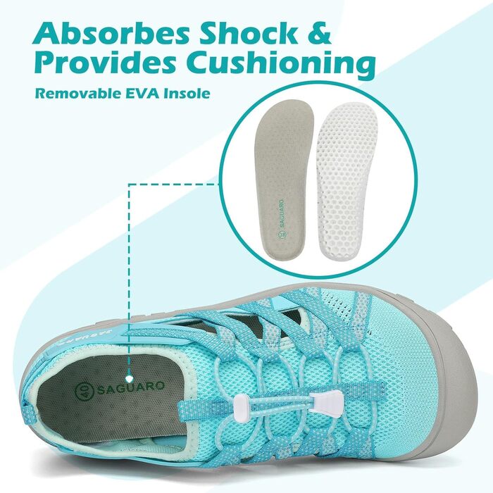 Трекінгові сандалії для жінок SAGUARO, зручні та дихаючі, розмір 36-42 (37 EU), небесно-блакитні