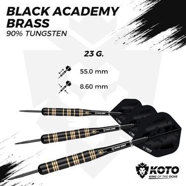 Професійний дартс-набір KOTO King Pro Surround чорний, 3 дротики, 2 комплекти оперень, 2 комплекти стрижнів (короткі та середні), чохол з логотипом KOTO, підходить для всіх дартс-мішеней, з кільцем для захисту стін і стріл