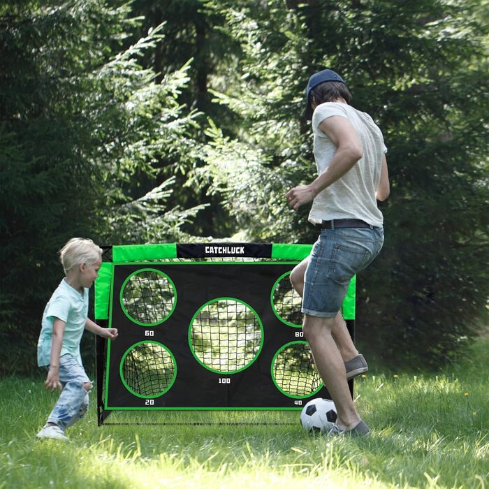Дитячі футбольні ворота 2 в 1 для саду з лункою та сумкою, штифтами, 120x90x90 см