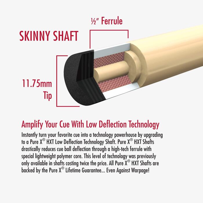Більярдний кий PureX Technology HXTC14 з низьким кутом відведення, наконечник Kamui Black, ручка Mz Multi-Zonen, регульована вага та Turbo Lock
