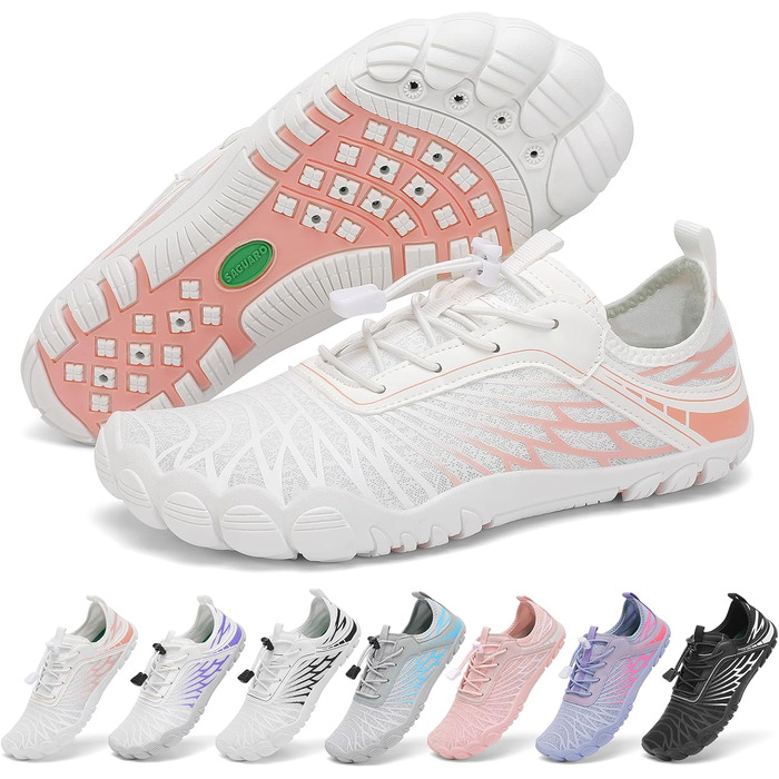 Жіночі шльопанці-сланці SAGUARO для плавання та відпочинку, дихаючі, швидко сохнуть, широка передня частина, розмір 35-43, білий (35 EU, помаранчевий)