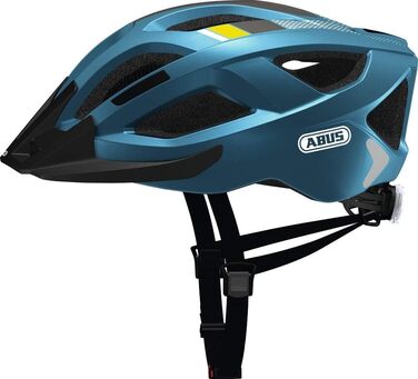 ABUS Aduro 2.0 — універсальний велосипедний шолом з підсвіткою, спортивний дизайн для міста, для жінок і чоловіків, синій (steel blue), розмір L (58-62 см)