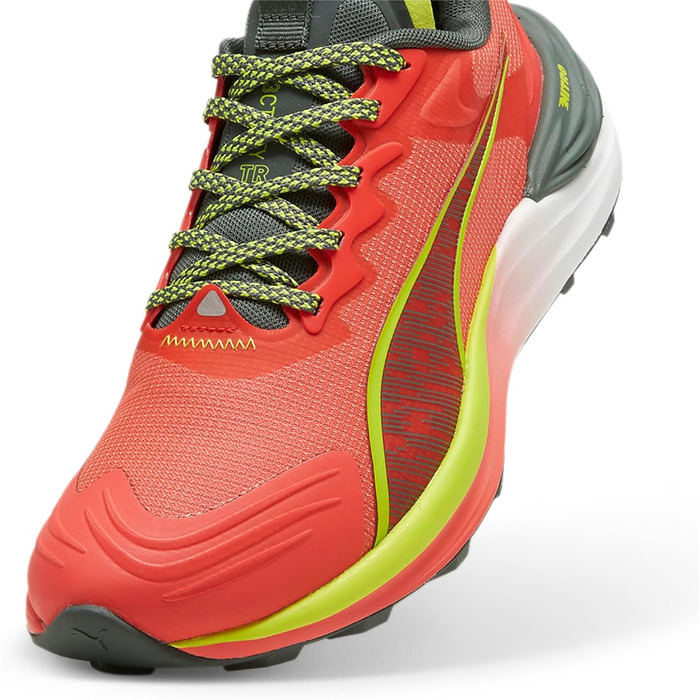 Жіночі бігові кросівки PUMA Electrify Nitro 3 Tr WNS для бігу по дорогах (37 EU, Active Red Mineral Gray Lime Pow)