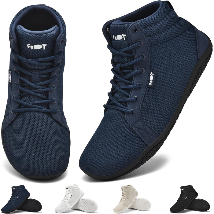 Взуття Barfuss для жінок та чоловіків: кросівки хай-топ, легкі, широкі, мінімалістичні, для ходьби, з відділенням для пальців, підошва Zero Drop, унісекс, трекінг, фітнес, антиковзаючі, 42 EU, широкі, синій