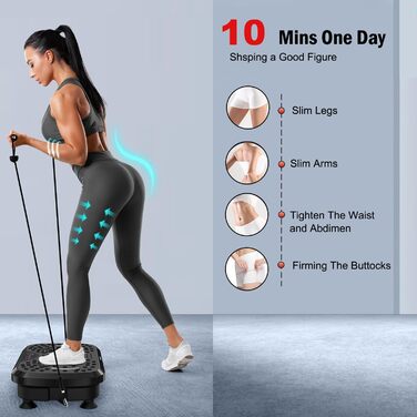 Вібраційна платформа для тренувань, покращена модель 2025 року, для лімфодренажу, 120 швидкостей, вантажопідйомність 204 кг, для чоловіків та жінок