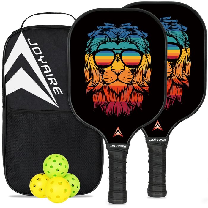 Набір для піклболу: 2 ракетки з серцевиною з волокна, 4 м'ячі та сумка. Підходить для дорослих та дітей, початківців