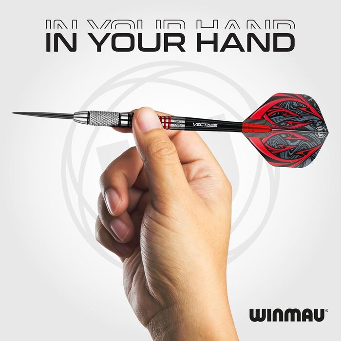 Дартс WINMAU Navigator 90% вольфрам, сталевий наконечник, комплект з оперенням та держателями