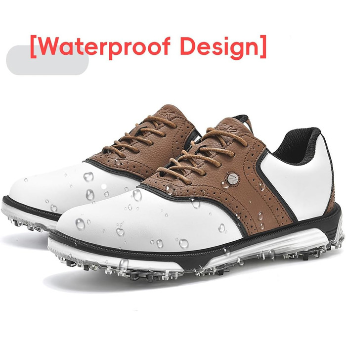 Гольф-взуття чоловіче ULTIANT водонепроникне, без шипів, класичне, зручне, коричневе, 42 EU