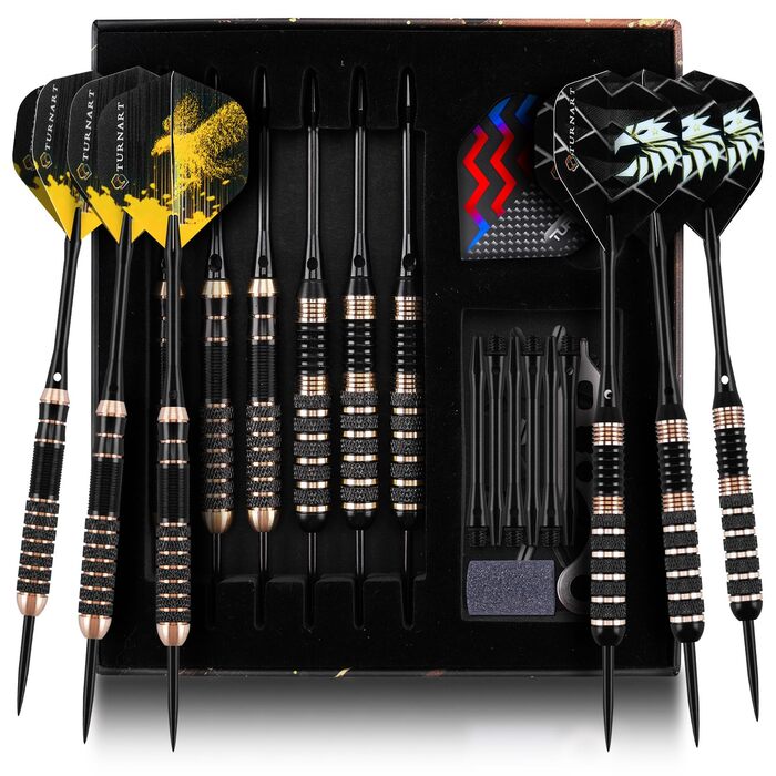 Дарти Turnart Metallspitze Set - Професійний набір дротиків 6 шт (22/24 г) з латунними корпусами та сталевими наконечниками
